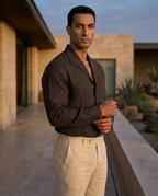 Cooper Linen Shirt – Brown Tan
