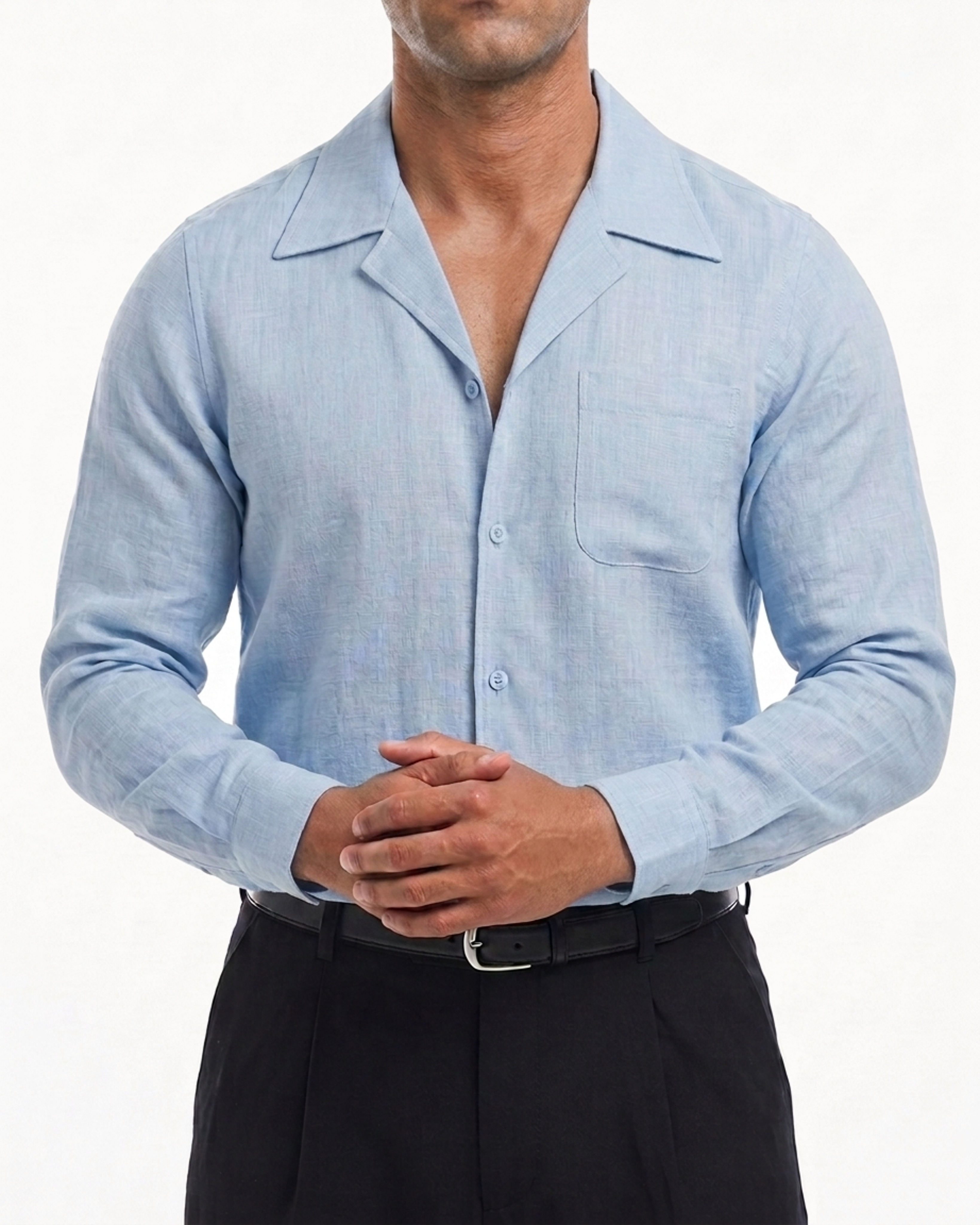Shirt — Sky blue  Cuban Linen